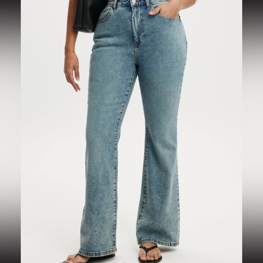 Cotton On Light Blue High-Rise Wide Leg Jeans